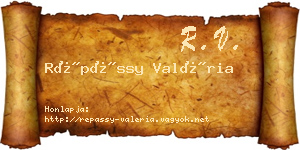 Répássy Valéria névjegykártya