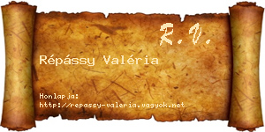 Répássy Valéria névjegykártya